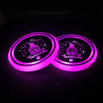 1 Pair 68mm LED Smart Light-Emitting Coaster Light Car Cup Slot Atmosphere Light, Beverage, Brick, Cat Claws, Modern Technology, Star, Genesis, Magic Array