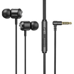 2 PCS TS6000 3.5mm Metal Elbow In-Ear Wired Control Earphone with Mic, White, Red, Green, Black