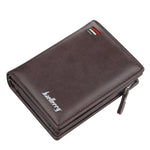 Baellerry D3216 Men Short Vertical Multi-Card Snap Coin Purse, Khaki, Black, Brown