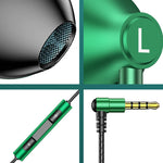 TS6800 3.5mm Metal Elbow Noise Cancelling Wired Game Earphone, Red, Green, Black, Silver Gray