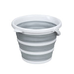 Home Outdoor Portable Folding Silicone Bucket, Gray 10 Liters