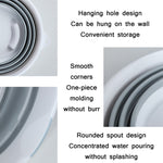 Home Outdoor Portable Folding Silicone Bucket, Gray 10 Liters