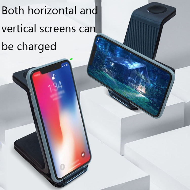 D2 3 In 1 15W Wireless Vertical Charger, D2 (Black)