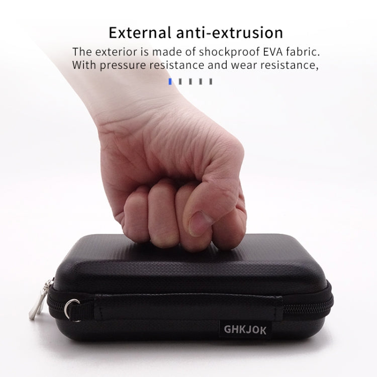 CHKJOK GH1805 EVA Mobile Hard Disk Anti-pressure Hard Shell Bag, GH1805 Red, GH1805 Black