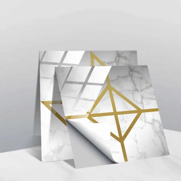 PVC Crystal Covered Film Geometric Pattern Tile Wall Sticker, 20 PCS 10cm
