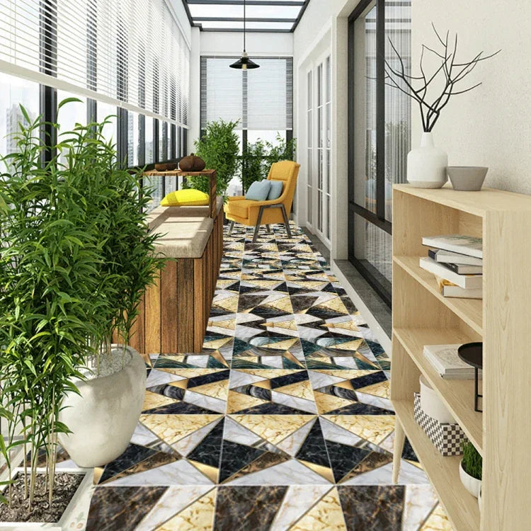 PVC Crystal Covered Film Geometric Pattern Tile Wall Sticker, 20 PCS 15cm