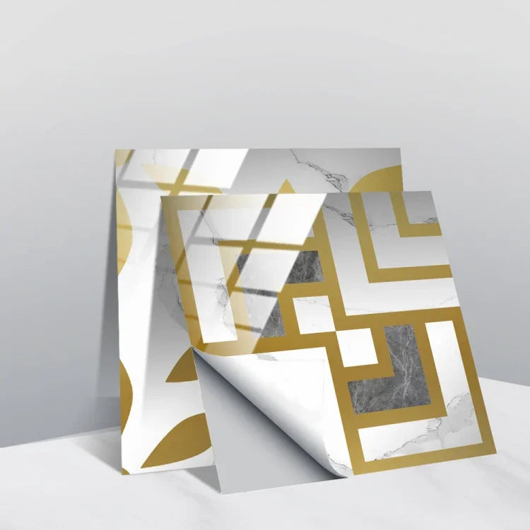 PVC Crystal Covered Film Geometric Pattern Tile Wall Sticker, 20 PCS 20cm