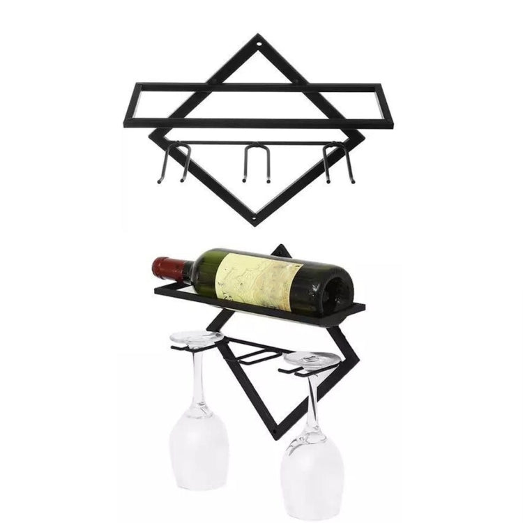 Wall Mounted Wine Rack Kitchen Dining Room Hanging Wine Glass Wine Bottle Rack, Wine Bottle, Hanging Cup