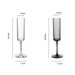 165ml Household Acrylic Champagne Glasses, Black, Transparent