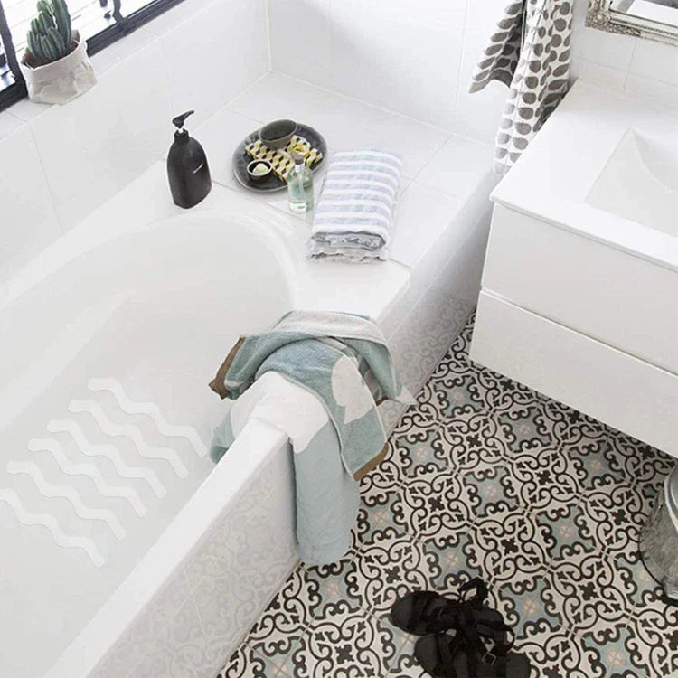 24pcs /Bag Wavy Shaped Safety Bathtub Non-Slip Sticker, 1.3 x 18cm