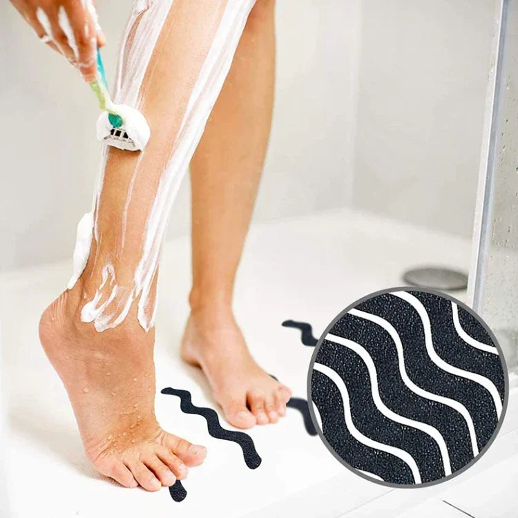 24pcs /Bag Wavy Shaped Gravel Pattern Bathtub Non-Slip Sticker, 1.3 x 18cm