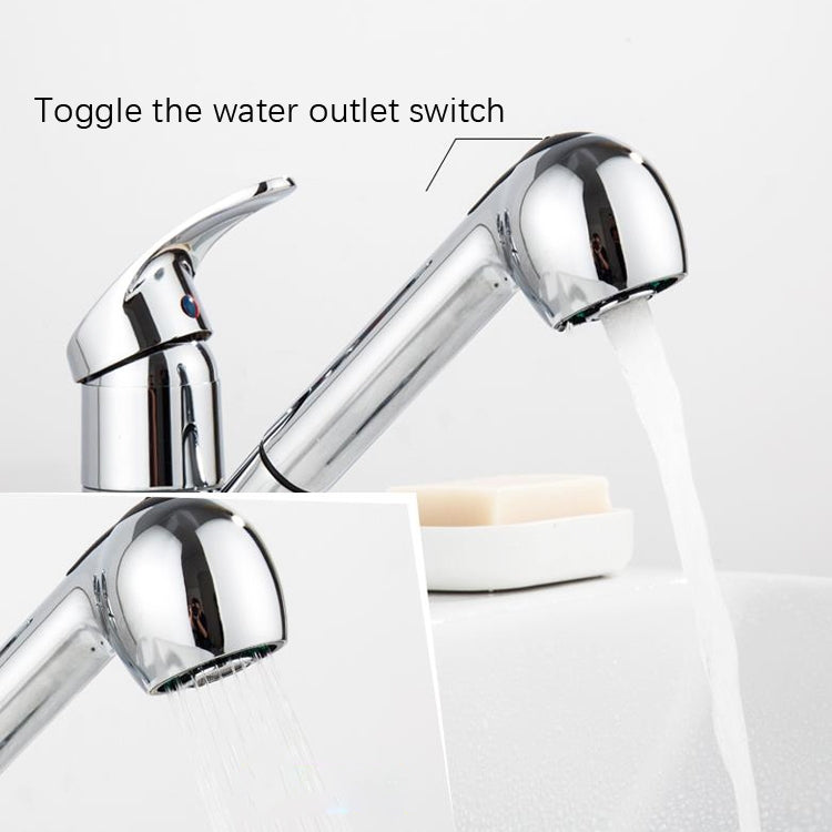 Pull-Out Hot And Cold Telescopic Scrubbed Water Tank Faucet, Copper Chrome, Copper Black, Zinc Alloy Chrome, Zinc Alloy Black