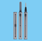 5 PCS Portable Second-generation Telescopic Headset Cleaning Pen Keyboard Dust Brush, 5 PCS White, 5 PCS Black