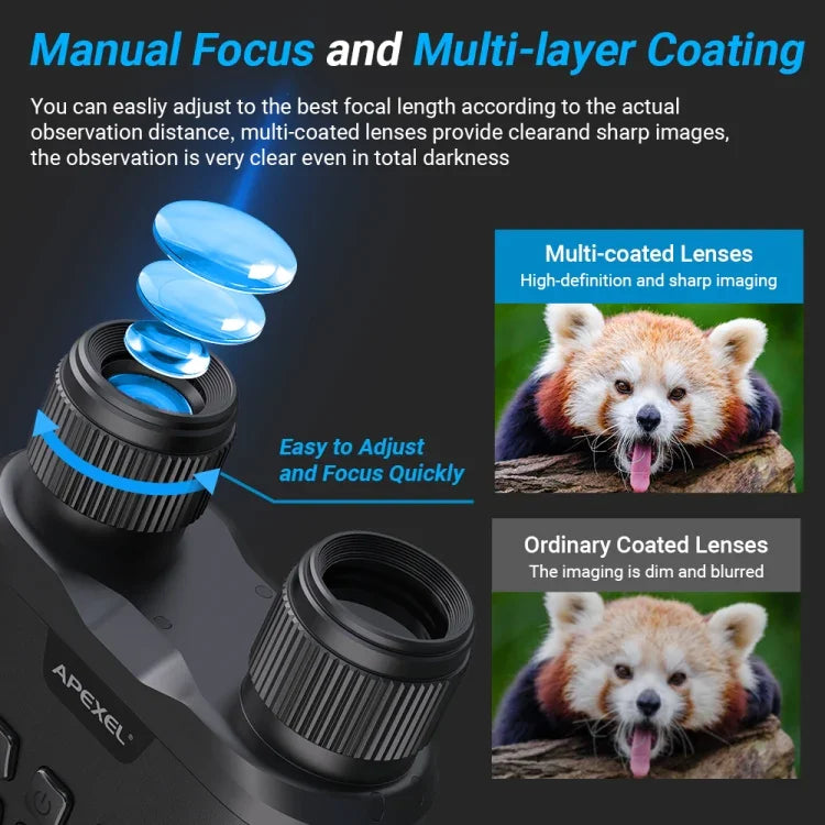 APEXEL Night Vision Binoculars With Video Recording HD Infrared Telescope For Hunting, APL-NV008