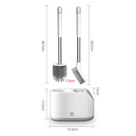 MT2 Silicone Double Brushs Head Toilet Brush Set, Landing Type, Wall-mount  Type