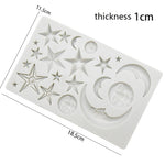 Star Moon Face Chocolate Clay DIY Silicone Mold, Pink, Gray