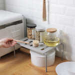 2460 Retractable Multifunctional Kitchen Shelf, White, Grey