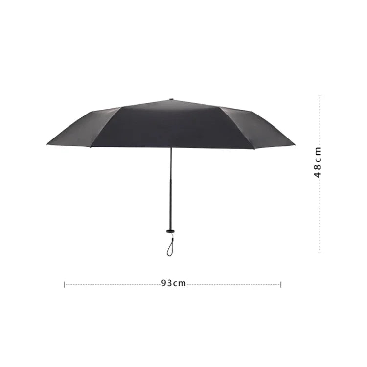 PARACHASE Carbon Fiber Light Portable Small Clever Black Glue Sunscreen Anti-UV Sun Umbrella, Black, Navy, Khaki