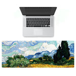 Am002 Large Oil Painting Desk Rubber Mouse Pad, 300x800x5mm Stitched Edges, 400x900x4mm Stitched Edges, 400x900x5mm Stitched Edges, 300x800x1.5mm No Stitched Edges, 300x800x3mm Stitched Edges