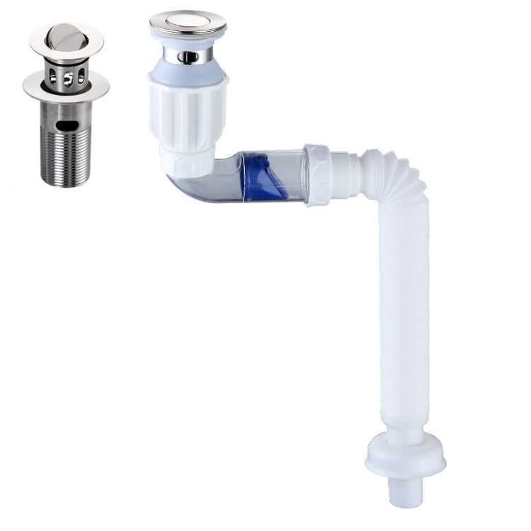 Household Deodorant Washbasin Water Pipe, Style:, A Black Flap With Basket and Overflow, B White Flap With Basket and Overflow, C Black Flap No Basket With Overflow, D White Flap No Basket With Overflow, E Black Flap Without Basket and Overflow        ...