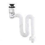 Household Deodorant Washbasin Water Pipe, Style:, A Black Flap With Basket and Overflow, B White Flap With Basket and Overflow, C Black Flap No Basket With Overflow, D White Flap No Basket With Overflow, E Black Flap Without Basket and Overflow        ...