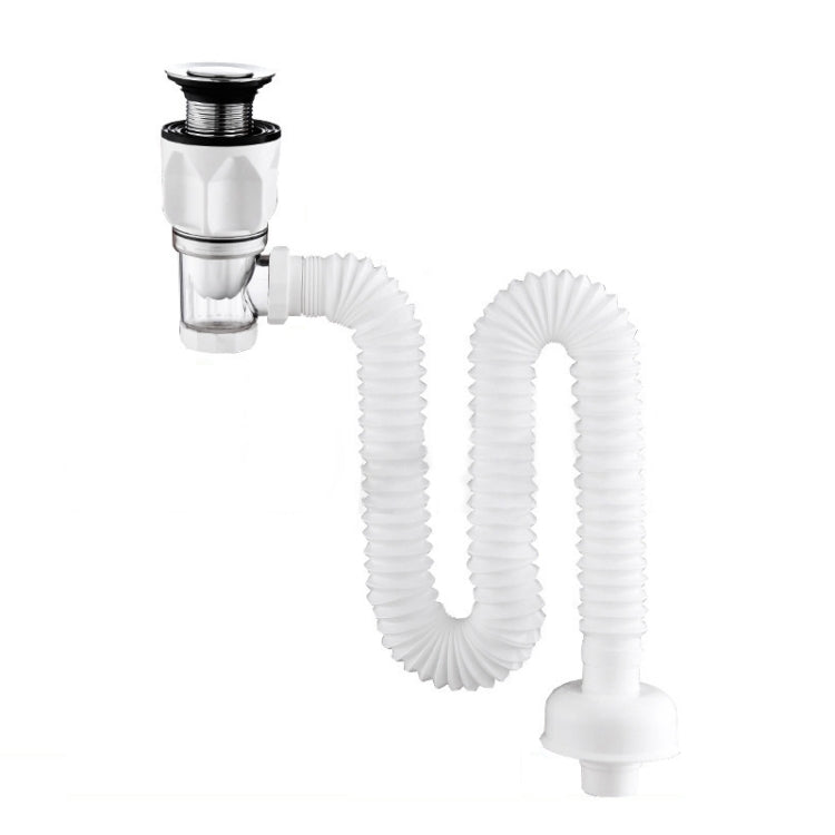 Household Deodorant Washbasin Water Pipe, Style:, A Black Flap With Basket and Overflow, B White Flap With Basket and Overflow, C Black Flap No Basket With Overflow, D White Flap No Basket With Overflow, E Black Flap Without Basket and Overflow        ...