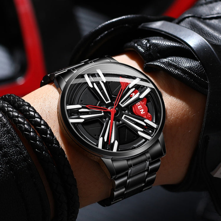FNGEEN L001 Motorcycle Element Wheel Metal Men Watch, Black steel Red Surface, Black Steel Green Surface, White Steel Red Surface, White Steel Green Surface, Black Net Black Steel Red Surface, Black Net Black Steel Green Surface                        ...