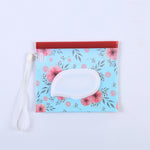 Baby EVA Wet Wipes Bag Flip Removable Paper Towel Cosmetic Cotton Bag, Black Stars, Yellow Butterfly, Kitten, Black Butterfly, Flowers