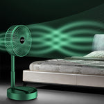 Portable Folding Fan  Retractable Floor Standing Fan,Style:, Rechargeable (Green), USB Plug In (Green)