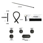 Desktop Data Cable Organizer Storage Winder Combination Set, 119 In 1, Zipper:126 In 1, Network Pipe:126 In 1