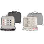 Portable Double-Layer Strap Storage Bag Data Cable Organizer Bag, Double-Layer Black, Double-Layer Grey