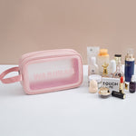 2 PCS Frosted Translucent Waterproof Storage Bag Cosmetic Bag Swimming Bag Wash Bag, Black M, Black M 2 Handles, Black L, Pink S, Pink M, Pink M 2 Handles, Pink L, White S, White M, White M 2 Handles, White L, Blue S, Blue M, Blue M 2 Handles, Blue L
