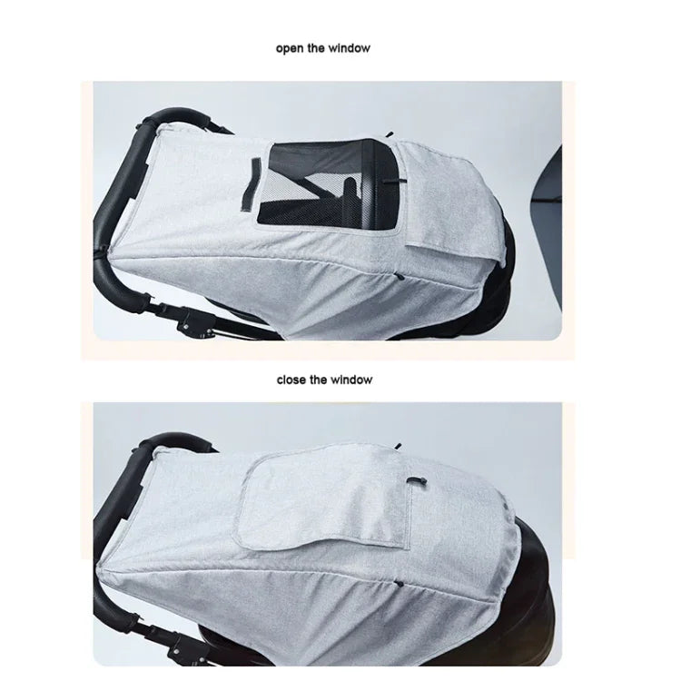 Universal Baby Stroller Accessories Sun Shade Cover With Visible Sunroof, Gray, Pink, Black