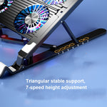Laptop Radiator Bracket Folding Storage Air-cooled Cooling Base,Style:, Four Fan