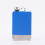 9oz Portable 304 Stainless Steel Flagon Whiskey Vodka Wine Pot Hip Flask, Matte Black, Military Green, Blue, Red