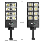 E-SMARTER LED Strong Light Dual Row Road Light Solar Garden Sensor Light, Style:, W789A-4, W789B-4