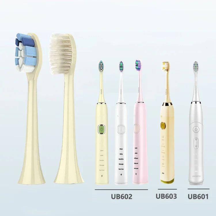 2 PCS Electric Toothbrush Head for Ulike UB602 UB603 UB601,Style:, Bright White  Green, Bright White Type White, Soft -sensitive White, Basic Clean White, Basic Cleaning Pink