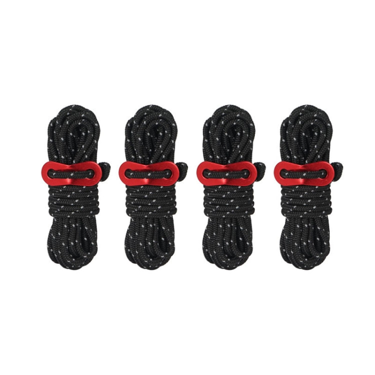 CLS Outdoor Camp Reflective Wind-Proof Camping Support Rod, 4 PCS / Set Yellow, 4 PCS / Set Red, 4 PCS / Set Black, 4 PCS / Set Army Green, 4 PCS / Set White Non-reflective