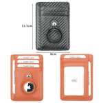TQ-319 Anti-Theft Anti-Lost Tracker Leather Card Holder For AirTag 2nd Gen / AirTag 1st Gen, Carbon Fiber (Black), Carbon Fiber (Gray), Carbon Fiber (Blue), Carbon Fiber (Brown), Flat Pattern (Black), Flat Pattern (Red), Flat Pattern (Gray)