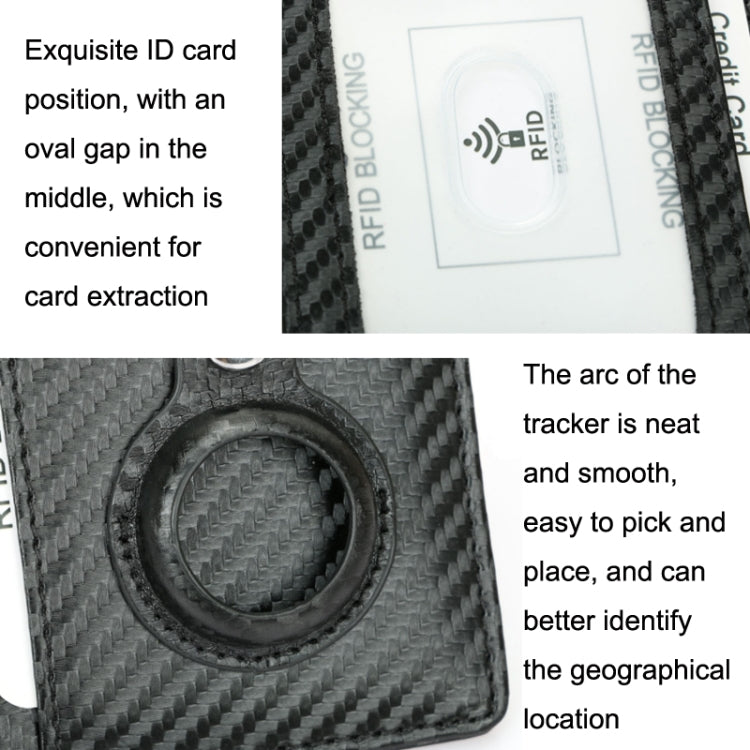 TQ-319 Anti-Theft Anti-Lost Tracker Leather Card Holder For AirTag 2nd Gen / AirTag 1st Gen, Carbon Fiber (Black), Carbon Fiber (Gray), Carbon Fiber (Blue), Carbon Fiber (Brown), Flat Pattern (Black), Flat Pattern (Red), Flat Pattern (Gray)