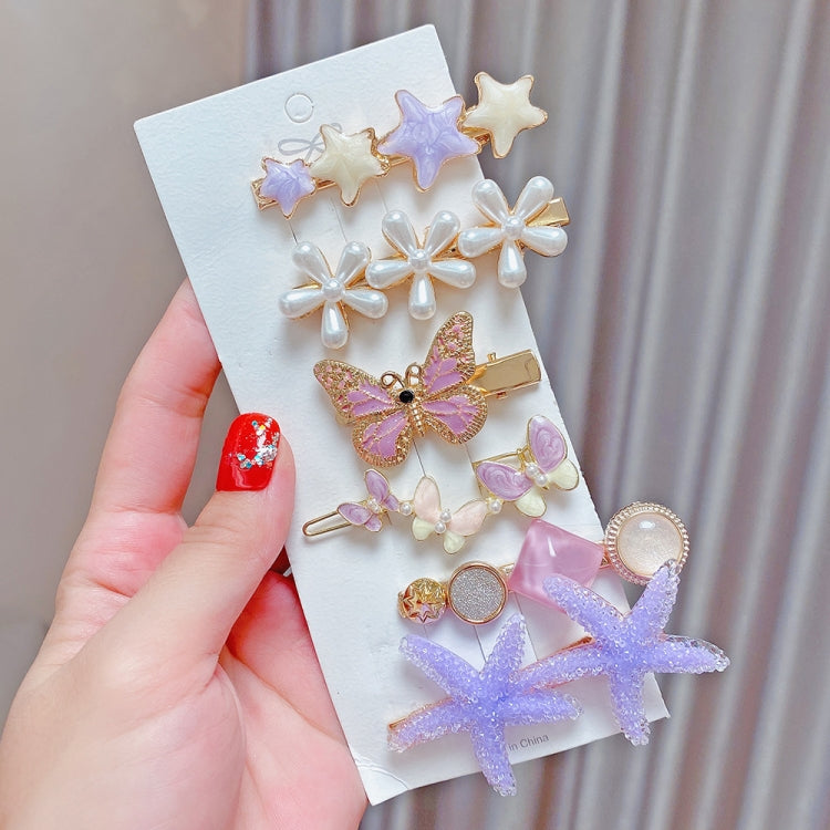 Alloy Colorful Hairpin Headgear Pearl Rhinestone Clip Set, 8PCS/Set Heavy Work, 8PCS/Set Cherry, 8PCS/Set Pink Cherry, 8PCS/Set Starfish, 7PCS/Set Mermaid, 4PCS/Set Light Blue, 6PCS/Set Purple, 8PCS/Set Yellow, 7PCS/Set Yellow Heart, 7PCS/Set Diamond H...