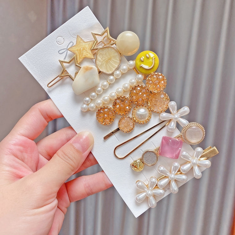 Alloy Colorful Hairpin Headgear Pearl Rhinestone Clip Set, 8PCS/Set Heavy Work, 8PCS/Set Cherry, 8PCS/Set Pink Cherry, 8PCS/Set Starfish, 7PCS/Set Mermaid, 4PCS/Set Light Blue, 6PCS/Set Purple, 8PCS/Set Yellow, 7PCS/Set Yellow Heart, 7PCS/Set Diamond H...