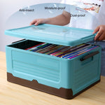 Foldable Book Box Plastic Storage Box, S Mint Blue, S Banana Yellow, S Sunset Orange, M Mint Blue, M Banana Yellow, M Sunset Orange, L Mint Blue, L Banana Yellow, L Sunset Orange