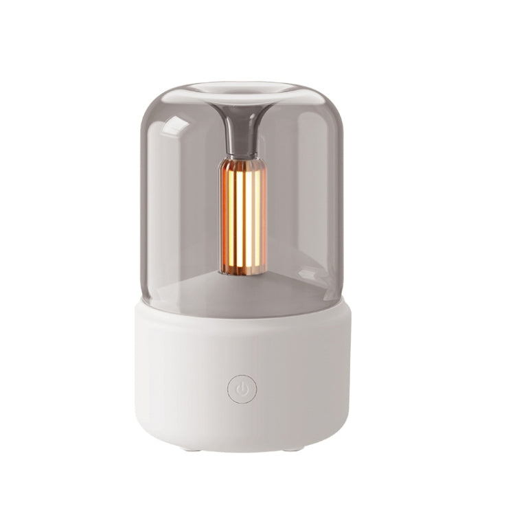 120ML Simulated Candlelight Aroma Diffuser USB Home Atmosphere Night Light Humidifier, DQ702 (Black), DQ702 (Beige)