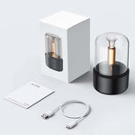 120ML Simulated Candlelight Aroma Diffuser USB Home Atmosphere Night Light Humidifier, DQ702 (Beige), DQ702 (Black)