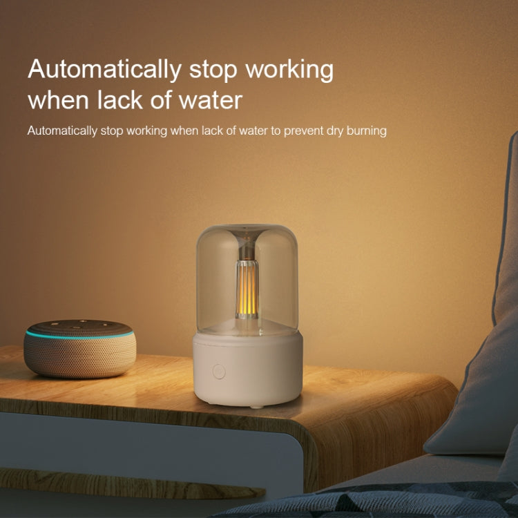 120ML Simulated Candlelight Aroma Diffuser USB Home Atmosphere Night Light Humidifier, DQ702 (Black), DQ702 (Beige)