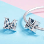 BSC030 26 Letters DIY Bracelet Beaded Accessories Zircon Silver Beads, Style:, A, B, C, D, E, F, G, H, I, J, K, L, M, N, O, P, Q, R, S, T, U, V, W, X, Y, Z