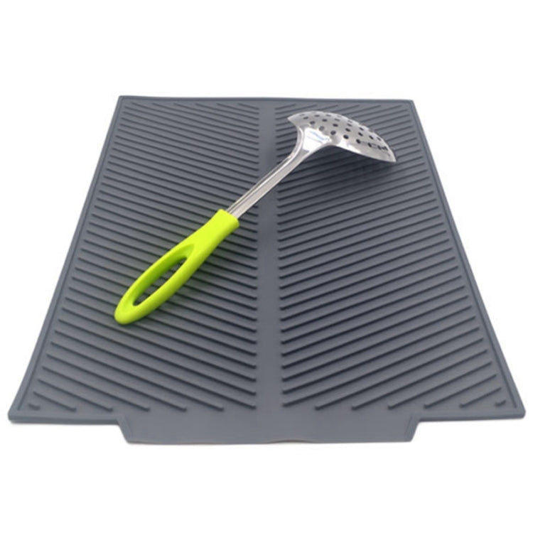 Silicone Drain Pad Kitchen Multifunctional Thermal Insulation Drying Pad, Green, Grey