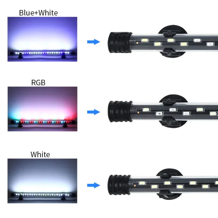 90-260V Aquarium Diving Light LED Fish Tank Light, Q20BW Blue+White Light, Q30BW Blue+White Light, Q40BW  Blue+White Light, Q50BW Blue+White Light, Q60BW  Blue+White Light, Q20CF RGB Light, Q30CF  RGB Light, Q40CF  RGB Light, Q50CF  RGB Light          ...