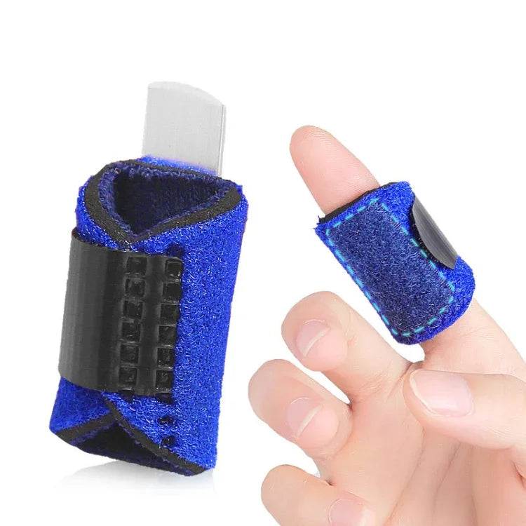 2 PCS Finger Straps Postoperative Rehabilitation Finger Protectors, Red, Blue, Black, Skin Color